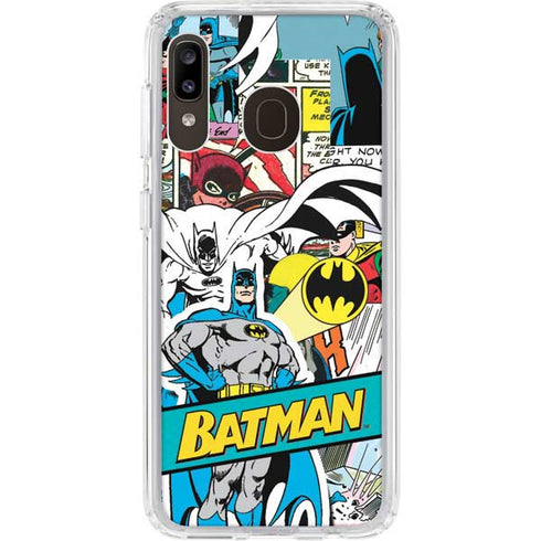 DC Comics Batman Vintage Pose Collage Art Galaxy A20 Clear Case